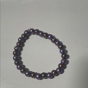 Elegant Purple Pearl Beaded Bracelet